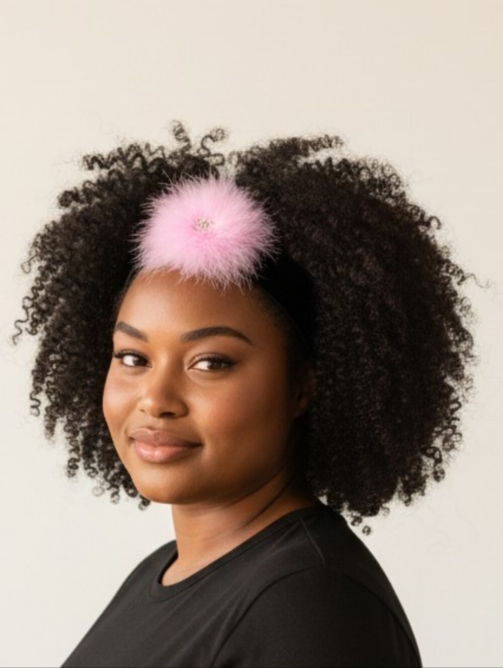 CC POM HEADBAND Barbie‎ Pink Feather CG.Rhinestone Headband / Wristwrap
